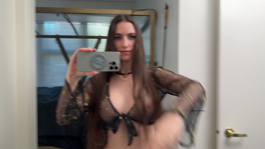 Black Tie-Front Sheer